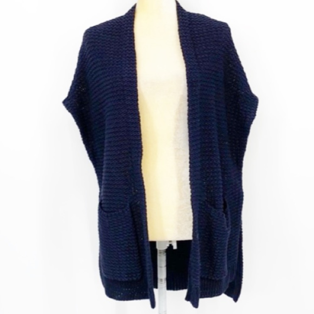 Theory 100% Cotton Open Vest with Pockets